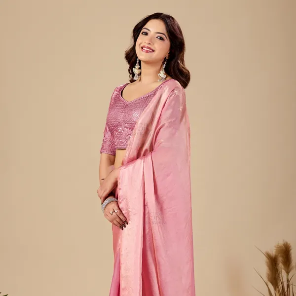 Pink_Fancy_Satin_Saree_With_Blouse_For_Women