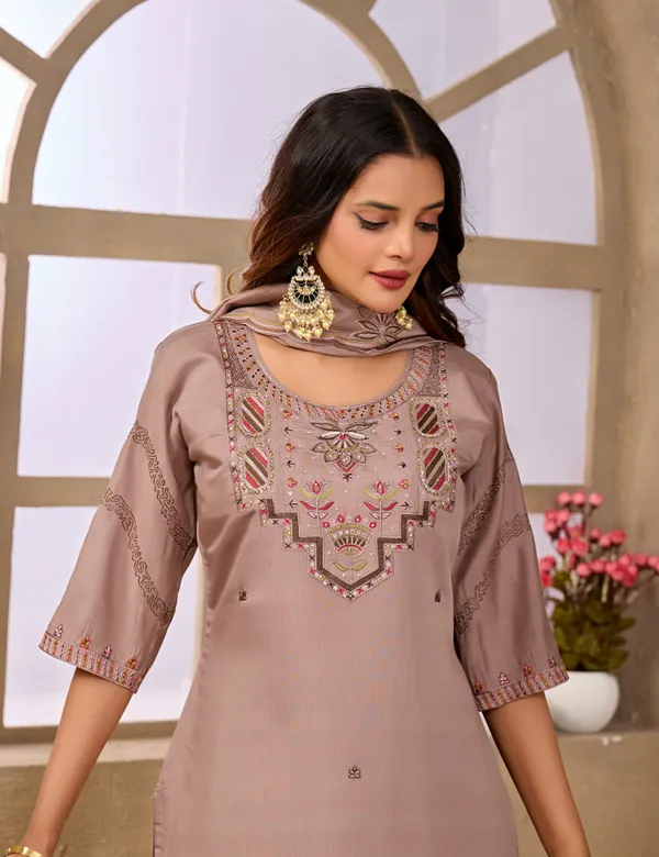 Mauve_Roman_Fancy_Lining_Kurta_Set_For_Women