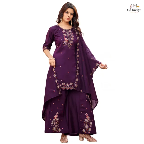 Purple_Roman_Silk_Ethnic_Kurta_Set_For_Women