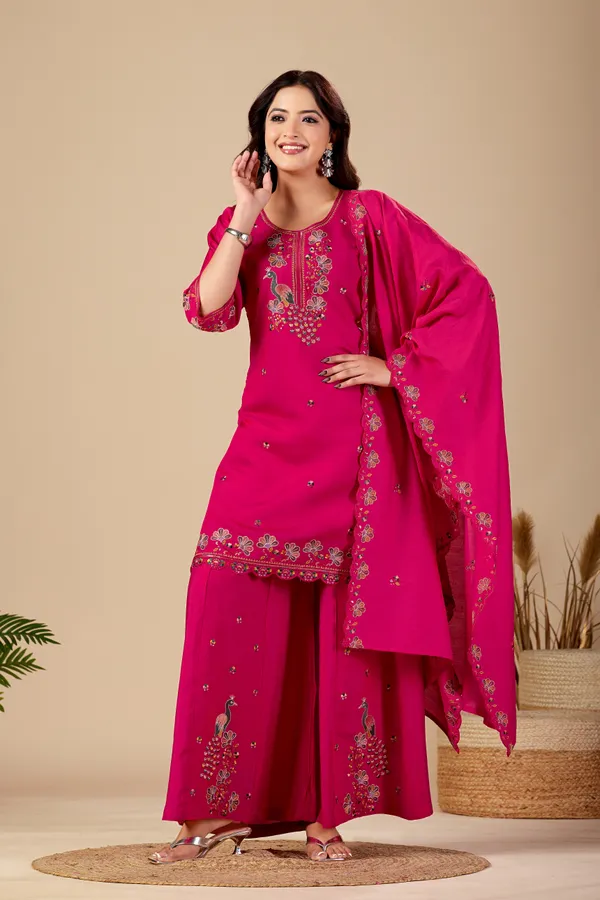 Pink_Roman_Silk_Straight_Kurta_Set_For_Women