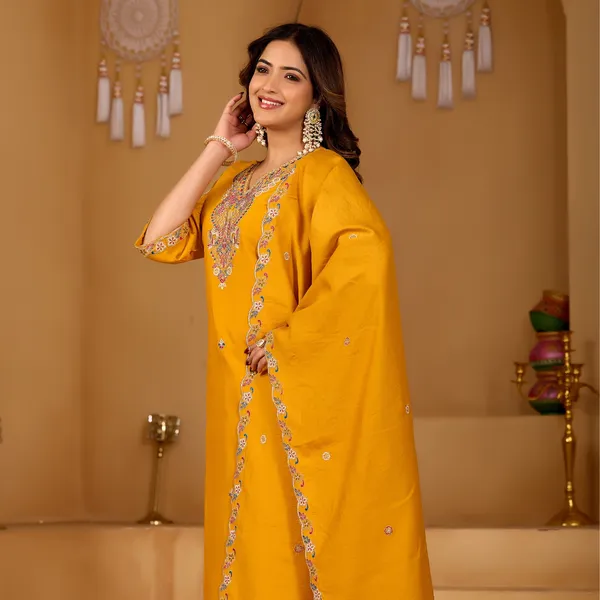 Mustard_Roman_Silk_Straight_Suit_Set_For_Women