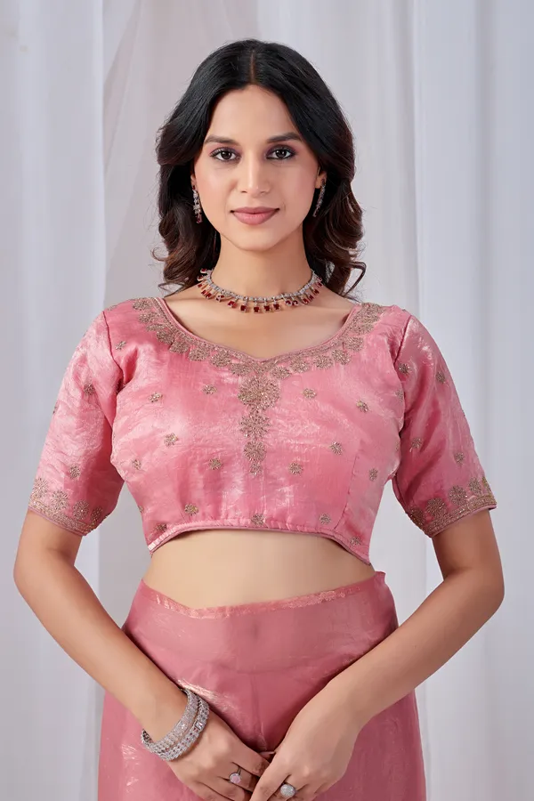 Pink_Fancy_Satin_Saree_With_Blouse_For_Women