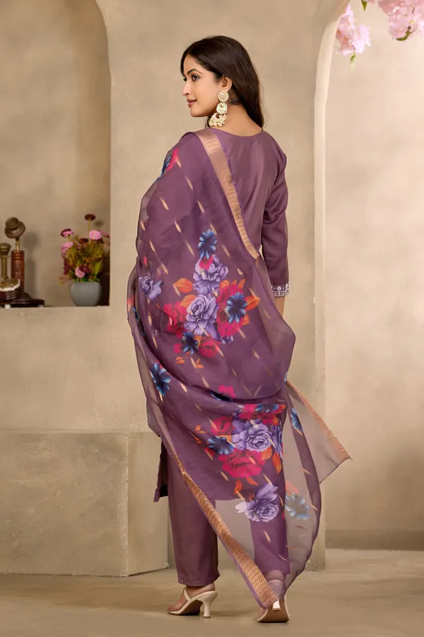 Purple_Rayon_Jacquard_Kurta_Set_For_Women
