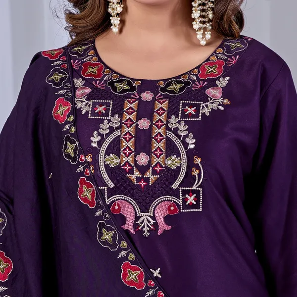 Purple_Gaji_Cotton_Straight_Suit_Set_For_Women