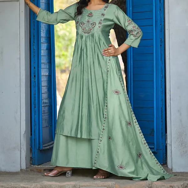 Mint_Green_Roman_Silk_Kurta_Set_For_Women