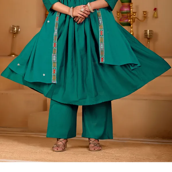 Teal_Roman_Silk_Anarkali_Suit_Set_For_Women