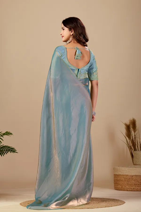 Blue_Fancy_Satin_Saree_With_Blouse_For_Women