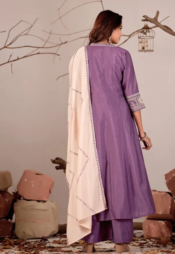 Purple_Roman_Silk_Kurta_Set_For_Women