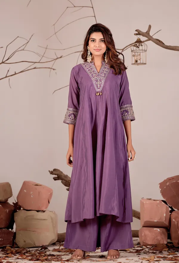 Purple_Roman_Silk_Kurta_Set_For_Women