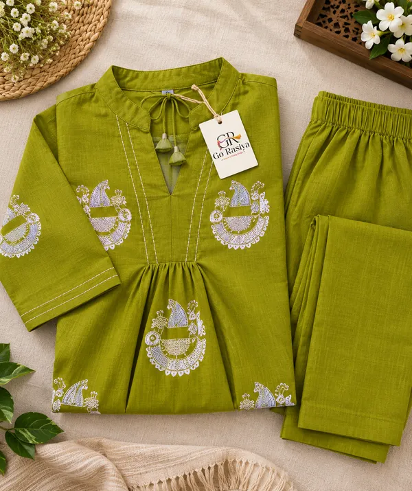Green_Dabu_Cotton_Straight_Kurta_Set_For_Women