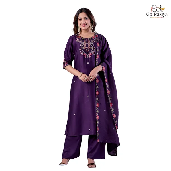 Purple_Gaji_Cotton_Straight_Suit_Set_For_Women