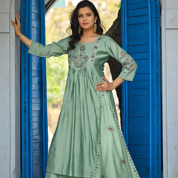Mint_Green_Roman_Silk_Kurta_Set_For_Women