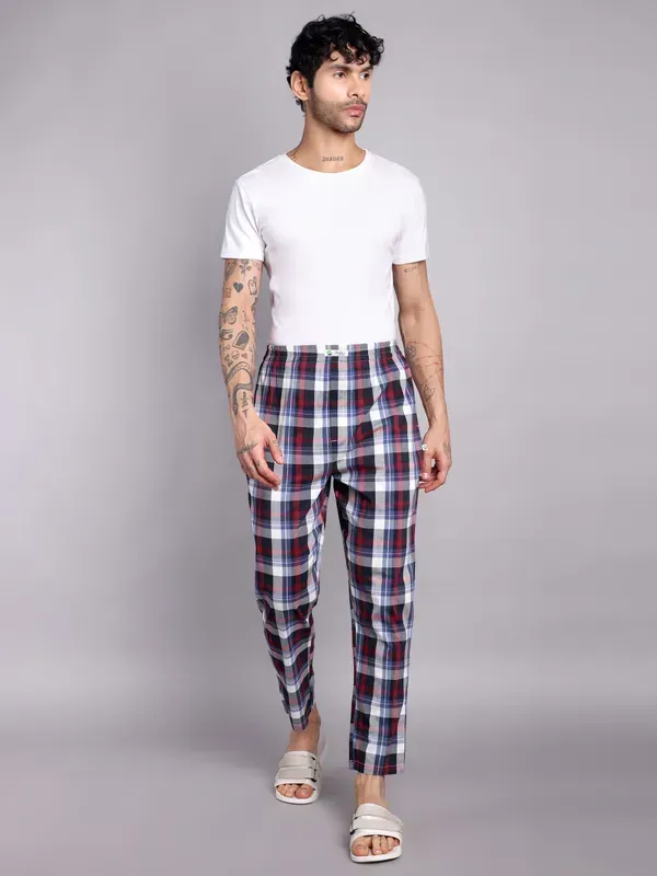 Men_S_Plaid_Pure_Cotton_Pajama_Pants_Navy_Blue_And_Red_Check_Pattern_Elas_M_More