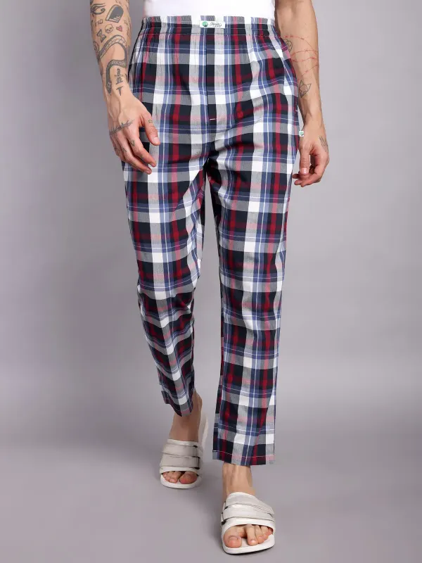 Men_S_Plaid_Pure_Cotton_Pajama_Pants_Navy_Blue_And_Red_Check_Pattern_Elas_M_More