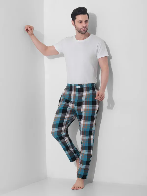 Minjar_Men_S_Checkered_Lounge_Pants_Blue_Black_White_Plaid_Elastic_Waist_More