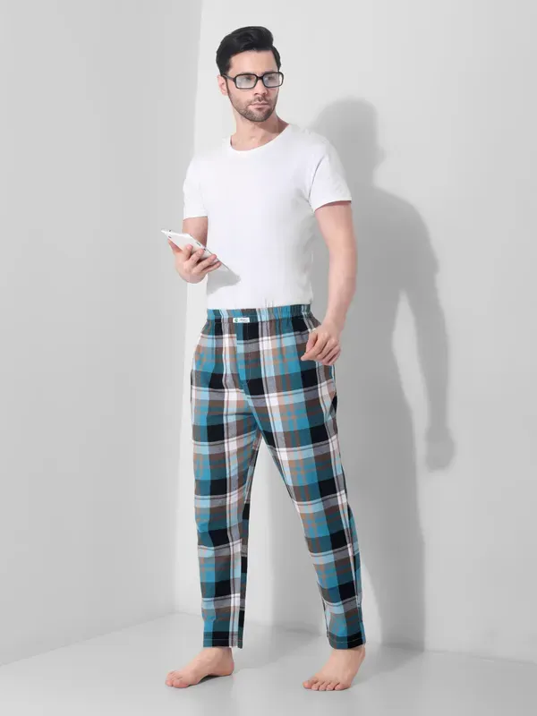 Minjar_Men_S_Checkered_Lounge_Pants_Blue_Black_White_Plaid_Elastic_Waist_More