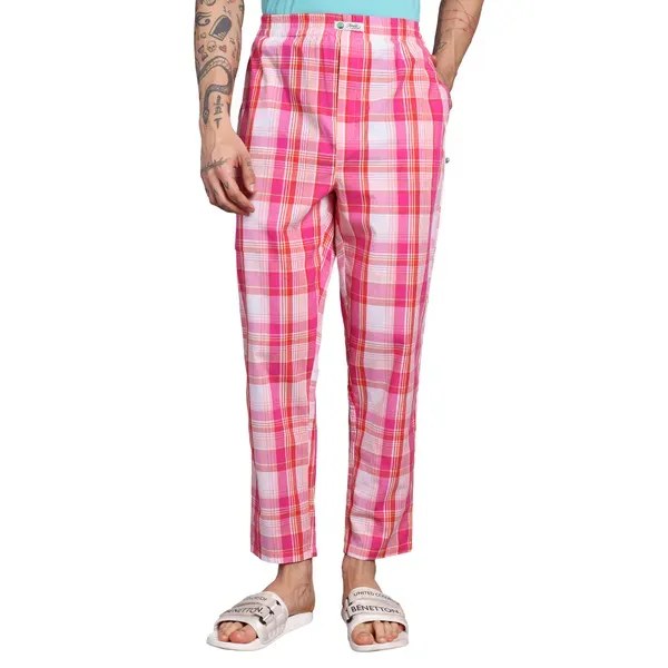 Minjar_Pure_Cotton_Plaid_Pajama_Pants_Pink_And_White_Check_Pattern_Elasti_More