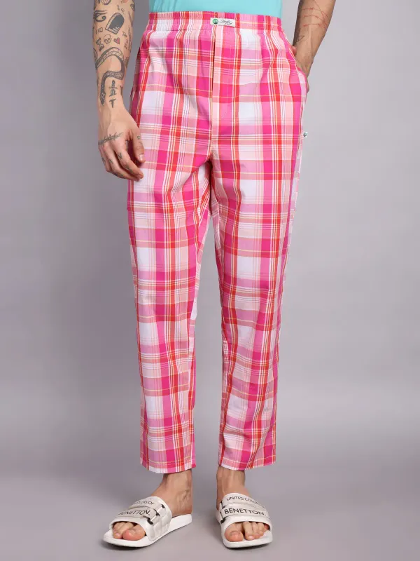 Minjar_Pure_Cotton_Plaid_Pajama_Pants_Pink_And_White_Check_Pattern_Elasti_More
