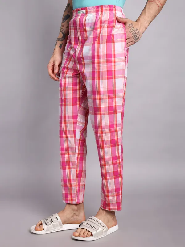 Minjar_Pure_Cotton_Plaid_Pajama_Pants_Pink_And_White_Check_Pattern_Elasti_More