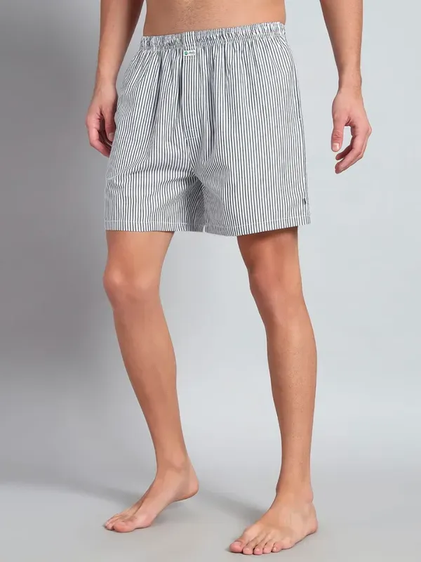 White_Black_Pure_Cotton_Stripe_Modern_Relaxed_Boxer_Shorts_For_Men