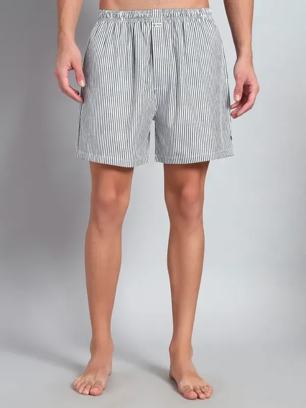 White_Black_Pure_Cotton_Stripe_Modern_Relaxed_Boxer_Shorts_For_Men