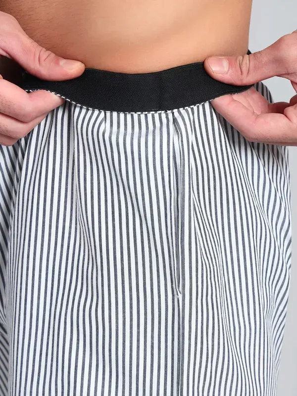 White_Black_Pure_Cotton_Stripe_Modern_Relaxed_Boxer_Shorts_For_Men