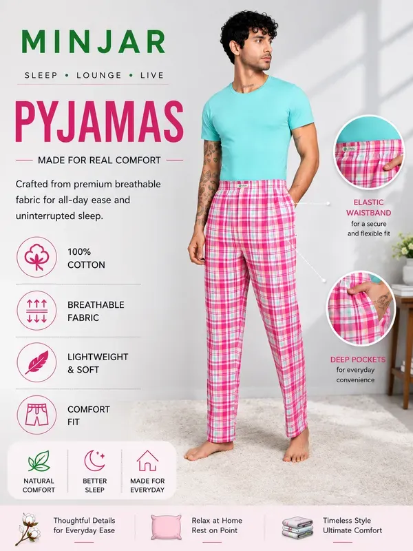 Mens_Pure_Cotton_Multi_Color_Pajama_With_Eleasticated_Waist