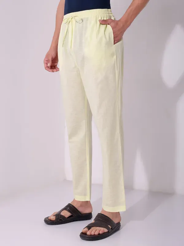 Men_S_Solid_Light_Yellow_Pure_Cotton_Pajama_Comfortable_Loungewear_Casu