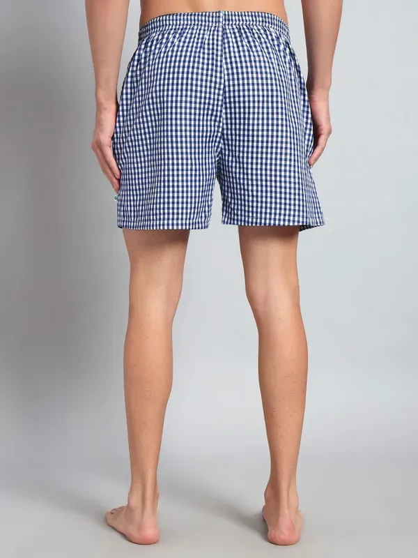 White_Blue_Small_Check_Modern_Relaxed_Boxer_Shorts_For_Men