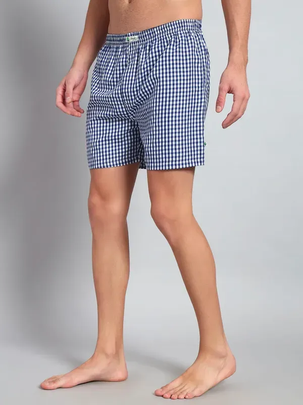 White_Blue_Small_Check_Modern_Relaxed_Boxer_Shorts_For_Men