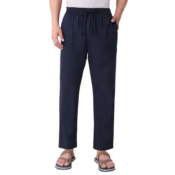 Men_S_Solid_Blue_Cotton_Pyjama_Comfortable_Loungewear_Casual_Pants_With_Mor_More