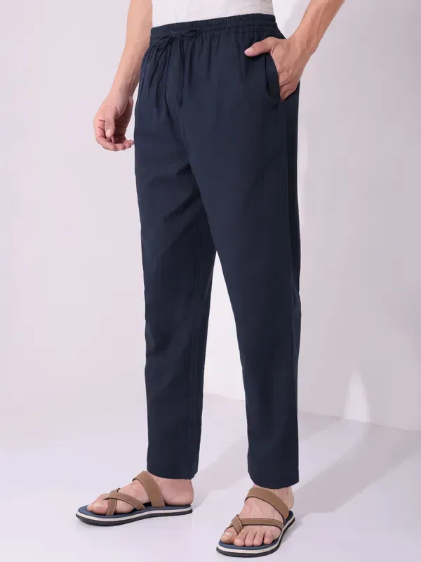 Men_S_Solid_Blue_Cotton_Pyjama_Comfortable_Loungewear_Casual_Pants_With_Mor_More