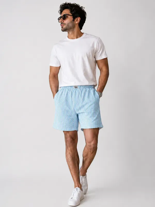 White_Mint_Striped_Modern_Relaxed_Boxer_Shorts_For_Men