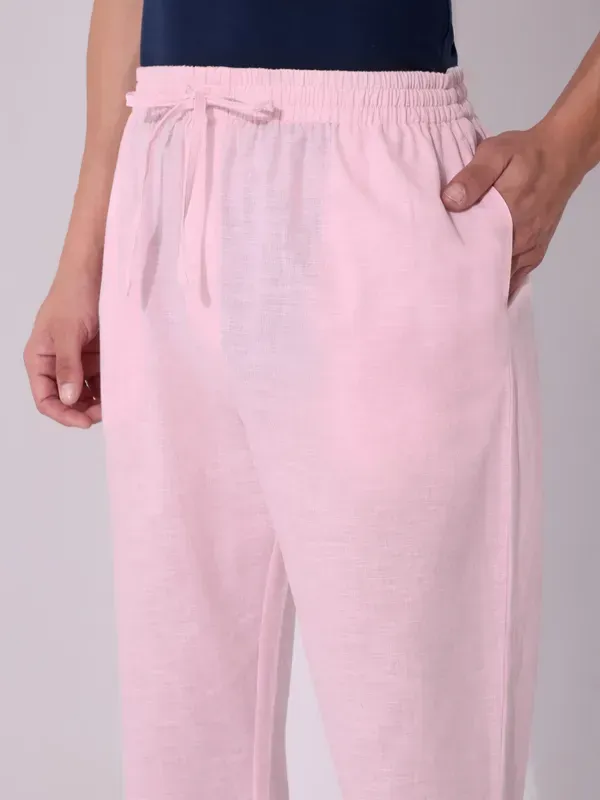Men_S_Solid_Pink_Pure_Cotton_Pajama_Comfortable_Loungewear_Casual_Pants