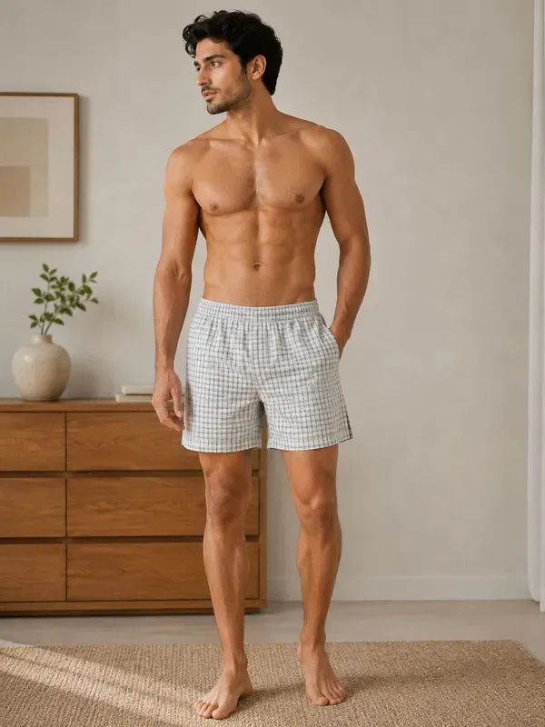 White_Blue_Check_Modern_Relaxed_Boxer_Shorts_For_Men