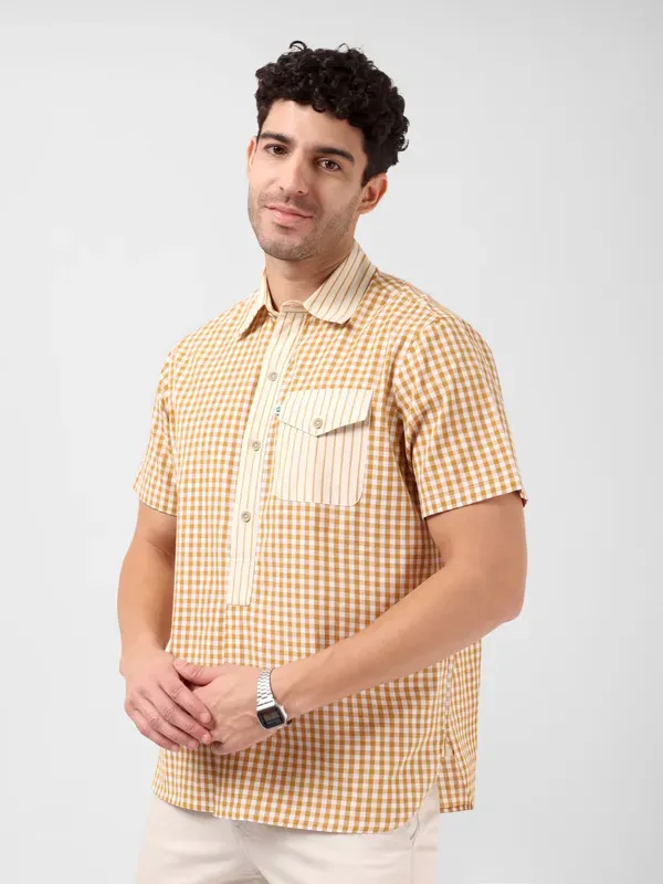 Minjar_Men_S_Cotton_Check_Kurta_Shirt_Breathable_Lightweight_Fabric_Rel_More