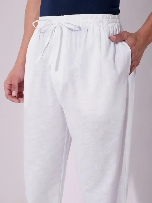 Men_S_Solid_White_Pure_Cotton_Pajama_Comfortable_Loungewear_Casual_Pant