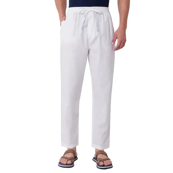 Men_S_Solid_White_Pure_Cotton_Pajama_Comfortable_Loungewear_Casual_Pant