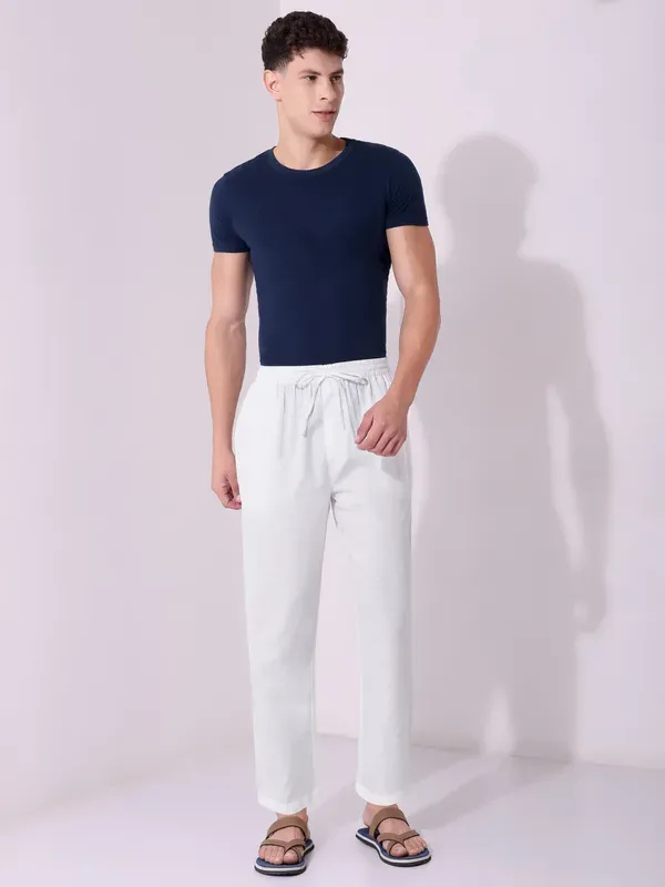 Men_S_Solid_White_Pure_Cotton_Pajama_Comfortable_Loungewear_Casual_Pant