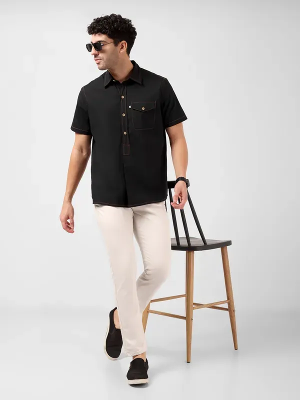 Minjar_Men_S_Cotton_Black_Kurta_Shirt_Breathable_Fabric_Relaxed_Fit_M_More