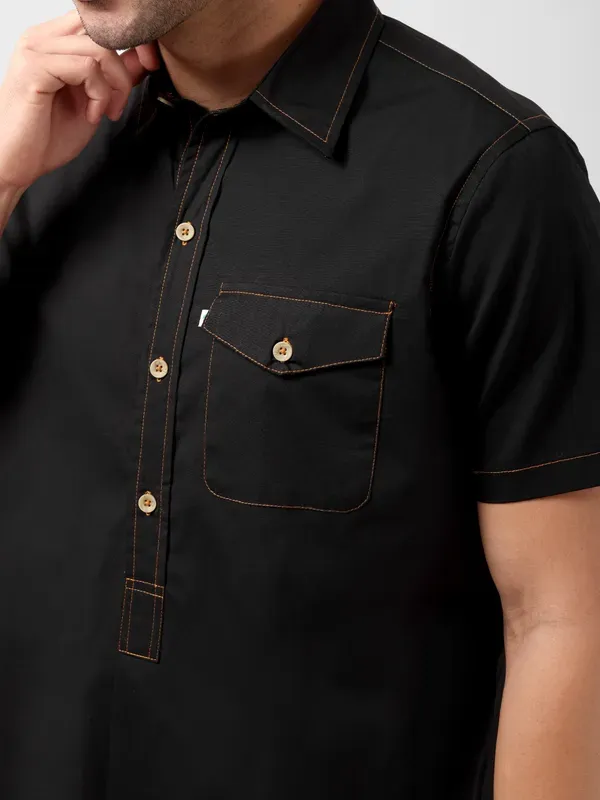 Minjar_Men_S_Cotton_Black_Kurta_Shirt_Breathable_Fabric_Relaxed_Fit_M_More