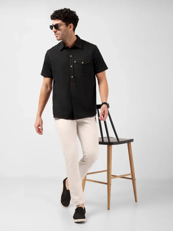 Minjar_Men_S_Cotton_Black_Kurta_Shirt_Breathable_Fabric_Relaxed_Fit_M_More