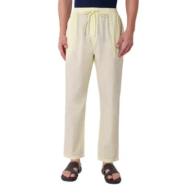 Men_S_Solid_Light_Yellow_Pure_Cotton_Pajama_Comfortable_Loungewear_Casu