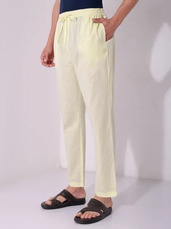 Men_S_Solid_Light_Yellow_Pure_Cotton_Pajama_Comfortable_Loungewear_Casu