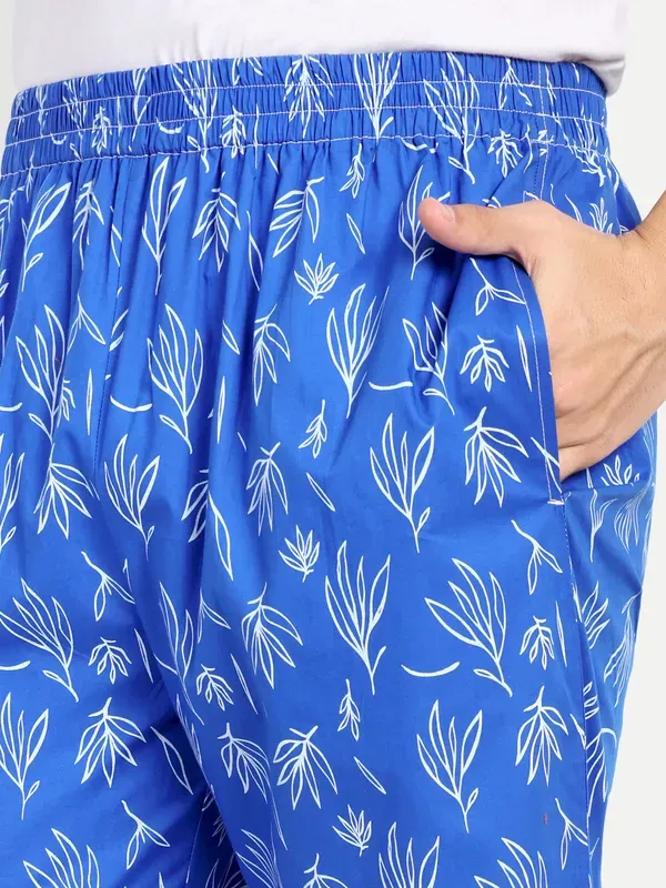 Blue_Leaf_Print_Pure_Cotton_Modern_Relaxed_Pajama_For_Men