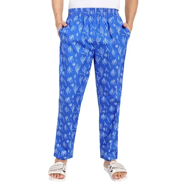 Blue_Leaf_Print_Pure_Cotton_Modern_Relaxed_Pajama_For_Men