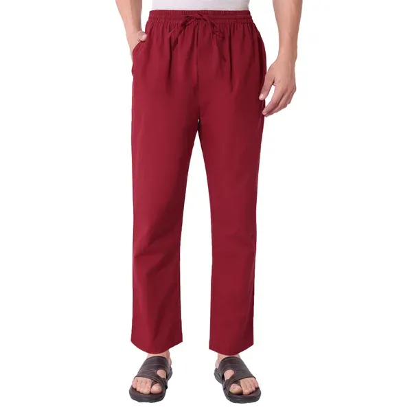 Men_S_Solid_Mehroon_Pure_Cotton_Pajama_Comfortable_Loungewear_Casual_Pa