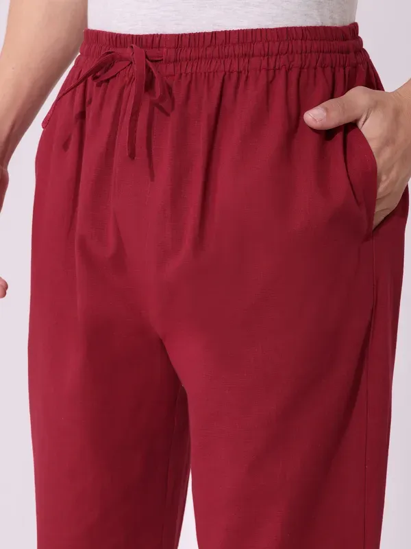 Men_S_Solid_Mehroon_Pure_Cotton_Pajama_Comfortable_Loungewear_Casual_Pa