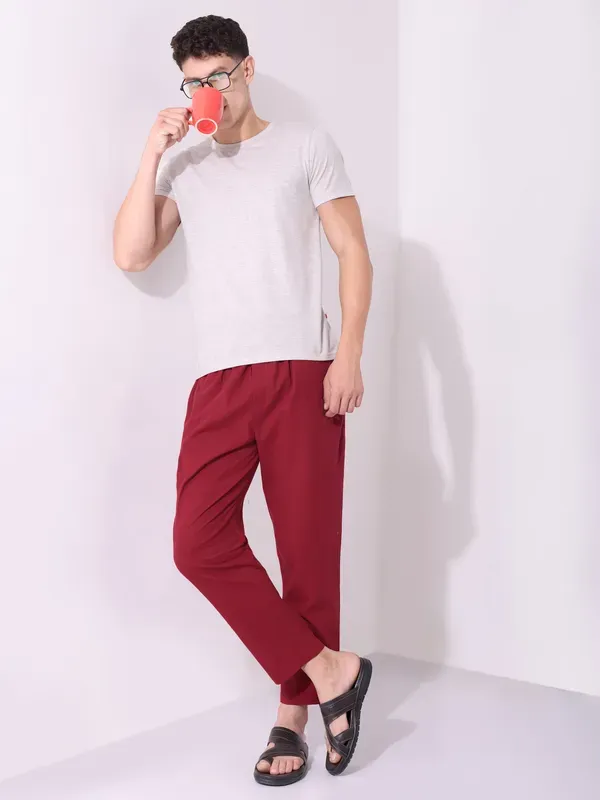 Men_S_Solid_Mehroon_Pure_Cotton_Pajama_Comfortable_Loungewear_Casual_Pa