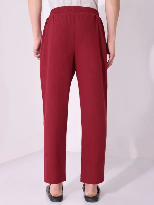Men_S_Solid_Mehroon_Pure_Cotton_Pajama_Comfortable_Loungewear_Casual_Pa